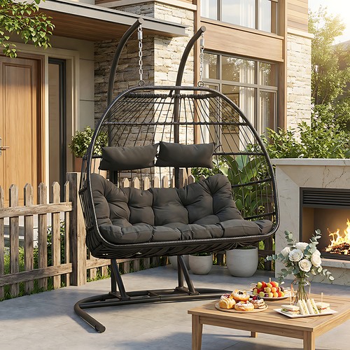 Hanging rattan egg chair - egg,