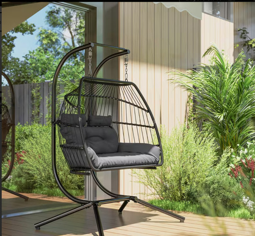Double hanging egg chair with - hanging,