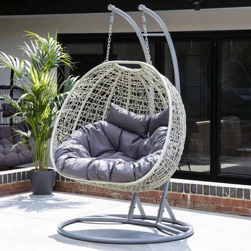 Double swing egg chair with - double,