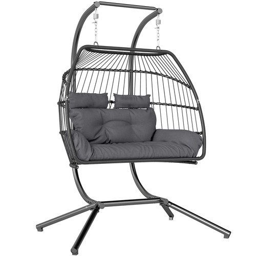 Double hanging egg chair with - hanging,