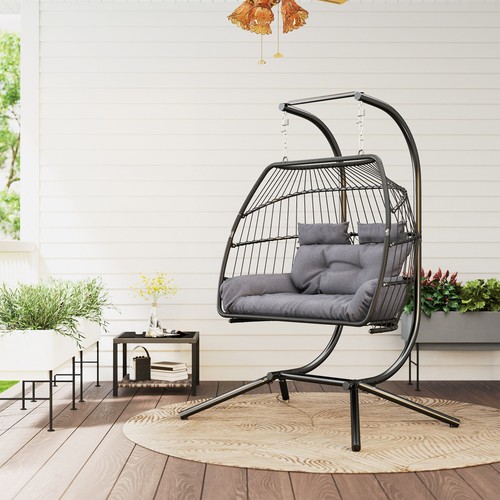 Rattan double hanging egg - rattan,